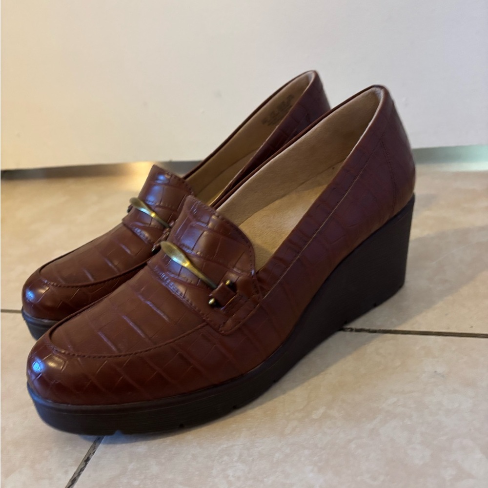 Burgundy Wedge Loafers